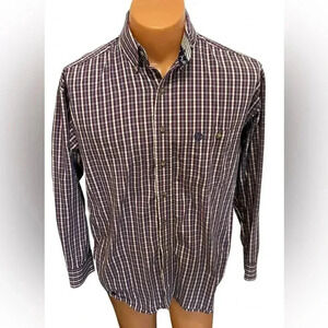 Wrangler George Strait Cowboy Cut Collection Plaid Button-up Purple Med See Note